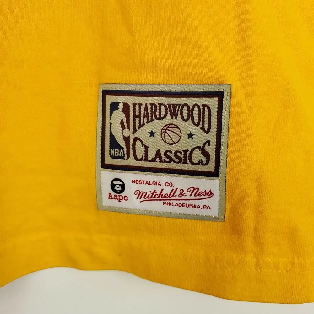 AAPE BAPE LA Lakers Mitchell & Ness NBA S Small Shirt A Bathing‎ Ape Yellow New